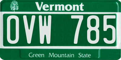 VT license plate OVW785