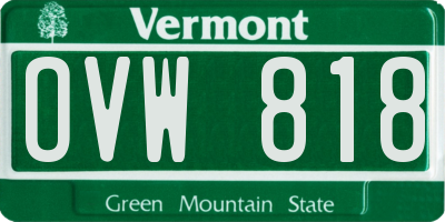 VT license plate OVW818