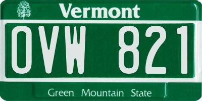 VT license plate OVW821