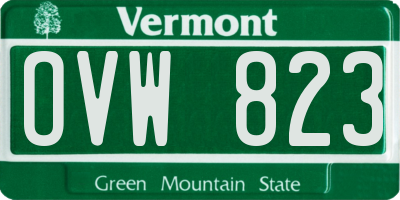 VT license plate OVW823