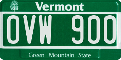 VT license plate OVW900