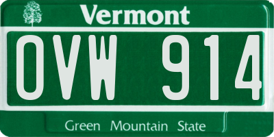 VT license plate OVW914