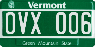 VT license plate OVX006