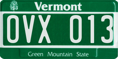 VT license plate OVX013