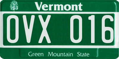 VT license plate OVX016