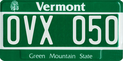 VT license plate OVX050