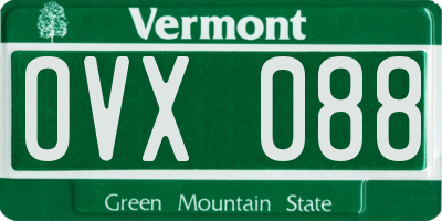 VT license plate OVX088