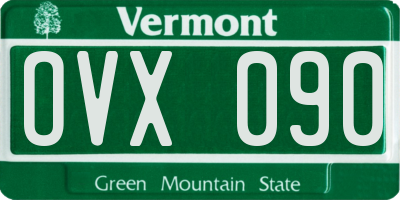 VT license plate OVX090