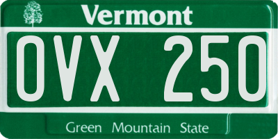 VT license plate OVX250