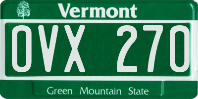 VT license plate OVX270