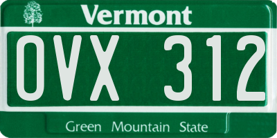 VT license plate OVX312