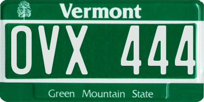 VT license plate OVX444