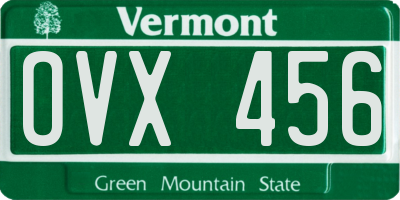 VT license plate OVX456