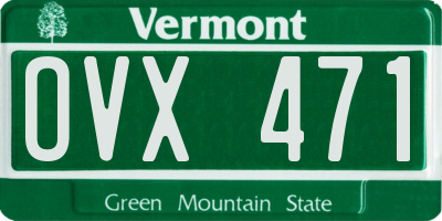 VT license plate OVX471