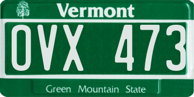 VT license plate OVX473