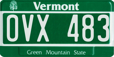 VT license plate OVX483