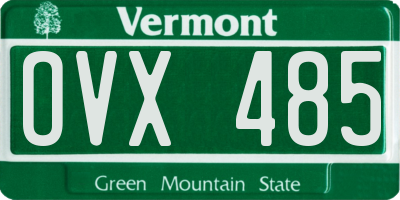VT license plate OVX485