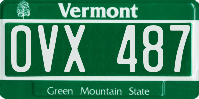 VT license plate OVX487