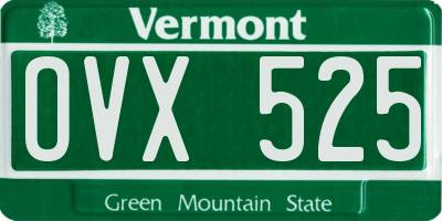 VT license plate OVX525