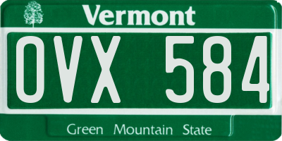 VT license plate OVX584