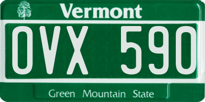 VT license plate OVX590