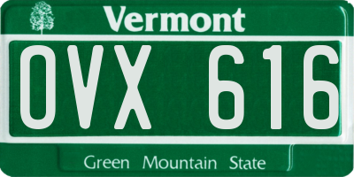 VT license plate OVX616