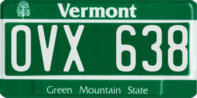 VT license plate OVX638