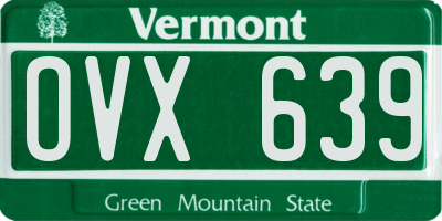 VT license plate OVX639