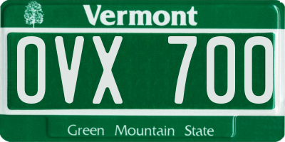 VT license plate OVX700