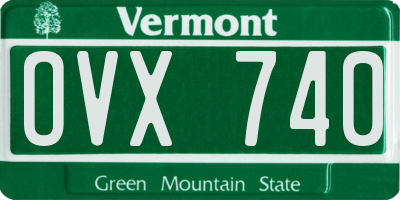 VT license plate OVX740