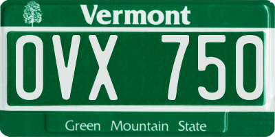 VT license plate OVX750