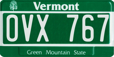 VT license plate OVX767