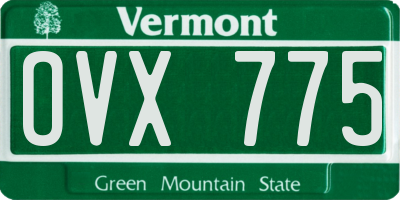 VT license plate OVX775