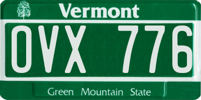 VT license plate OVX776