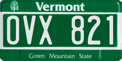 VT license plate OVX821