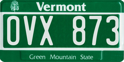VT license plate OVX873