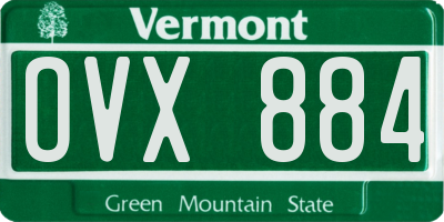 VT license plate OVX884