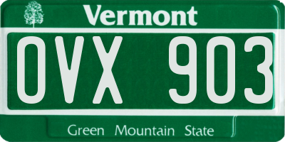 VT license plate OVX903