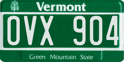 VT license plate OVX904