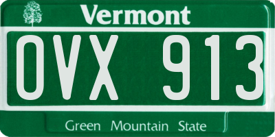 VT license plate OVX913