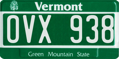 VT license plate OVX938