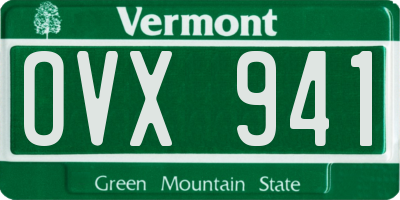 VT license plate OVX941