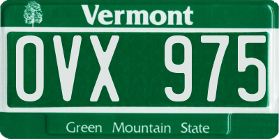 VT license plate OVX975