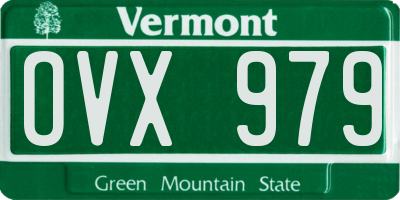 VT license plate OVX979