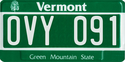 VT license plate OVY091