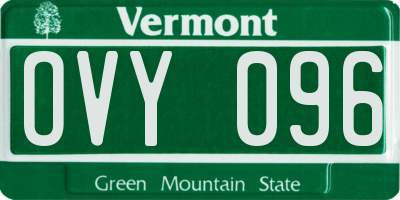 VT license plate OVY096
