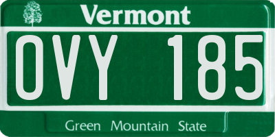 VT license plate OVY185