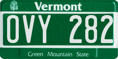 VT license plate OVY282
