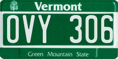 VT license plate OVY306