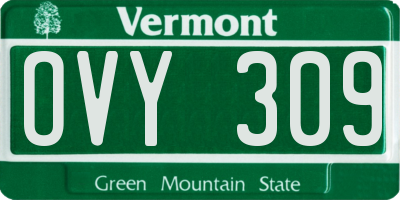 VT license plate OVY309